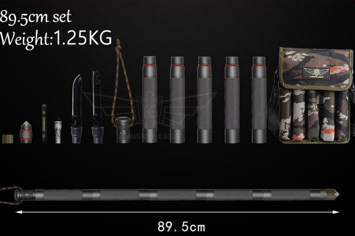 EVRSK8 Multipurpose Walking Stick: Outdoor Alpenstock Hiking Camping Equipment Multifunctional