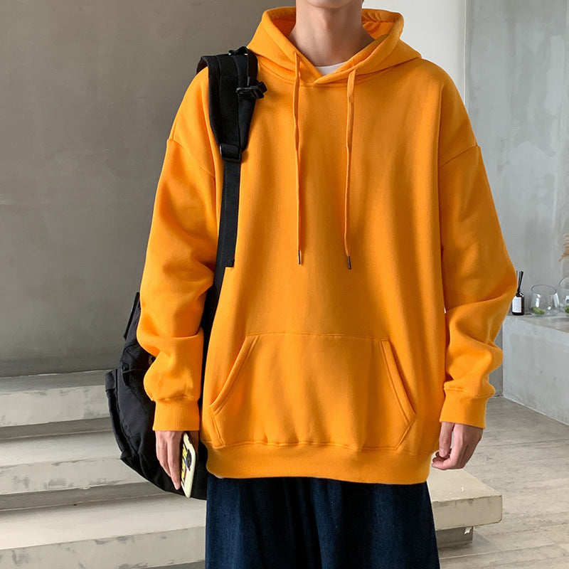 EVRSK8 Hoodie: Solid Color Pullover Hooded Sweater Men Plus Fleece Long-Sleeved Sports Blank Plus Fleece