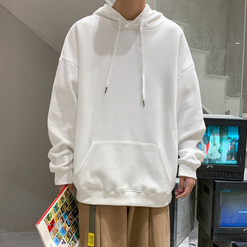 EVRSK8 Hoodie: Solid Color Pullover Hooded Sweater Men Plus Fleece Long-Sleeved Sports Blank Plus Fleece