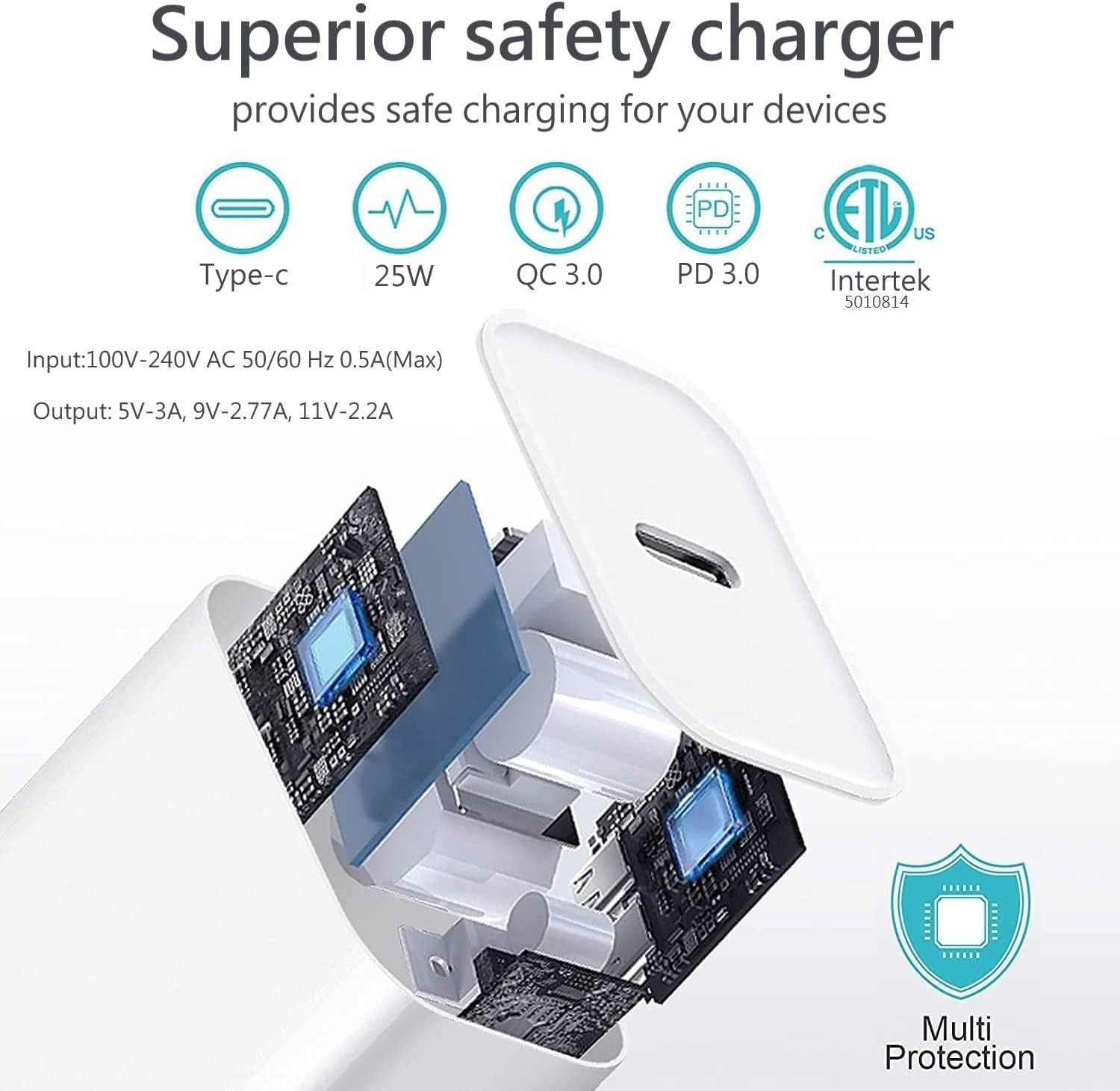 EVRSK8 Phone Charger: Cube Travel 2Pack 3ft 6ft Lightning Cable Cord Quick Fast Charging USB Wall Plug Travel Adapter