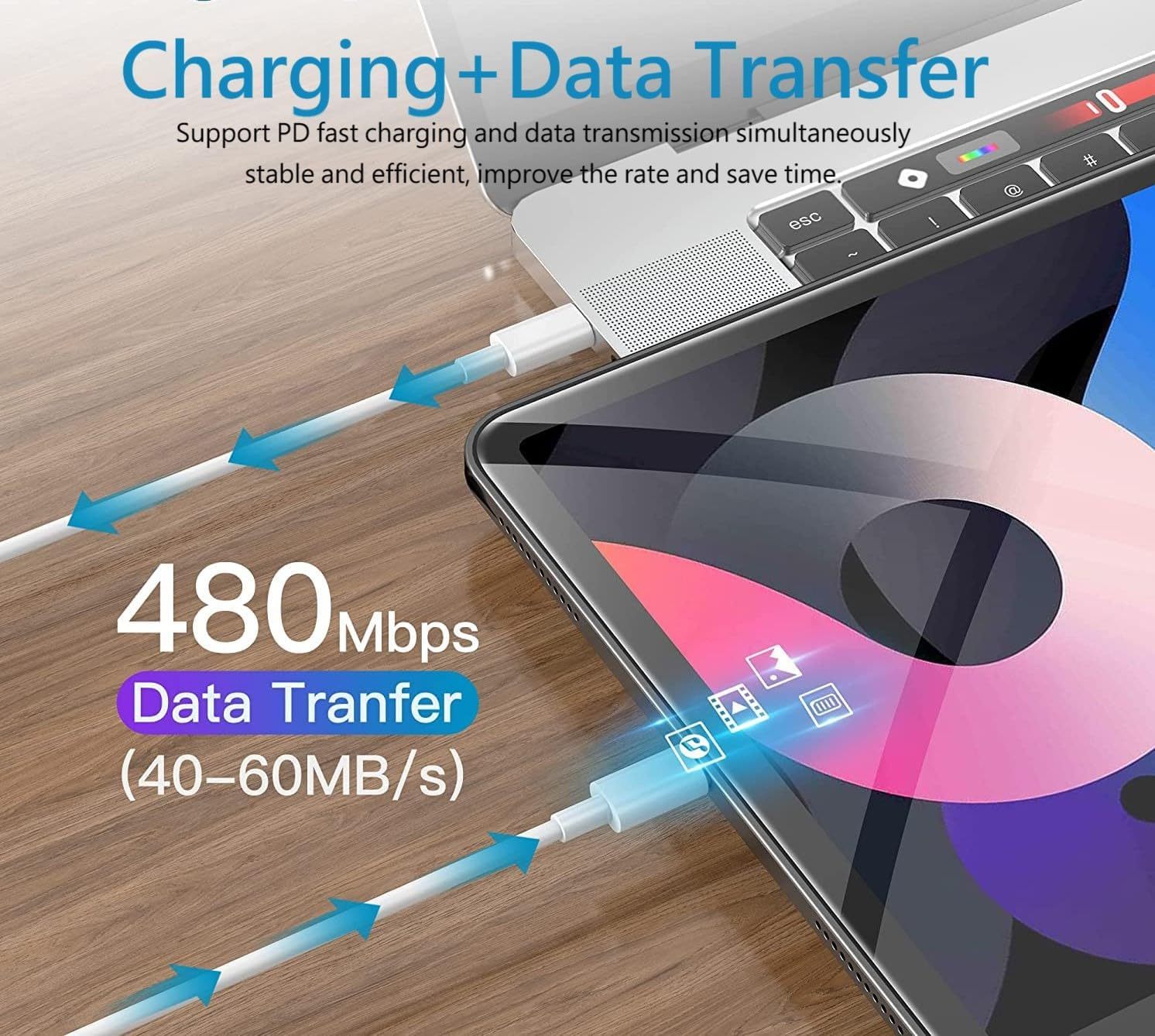 EVRSK8 Phone Charger: Cube Travel 2Pack 3ft 6ft Lightning Cable Cord Quick Fast Charging USB Wall Plug Travel Adapter