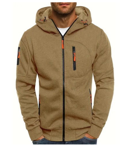 EVRSK8 Zippered Hoodie: Casual Hooded Sweater Solid Color Sports Fitness Jackets Cardigan