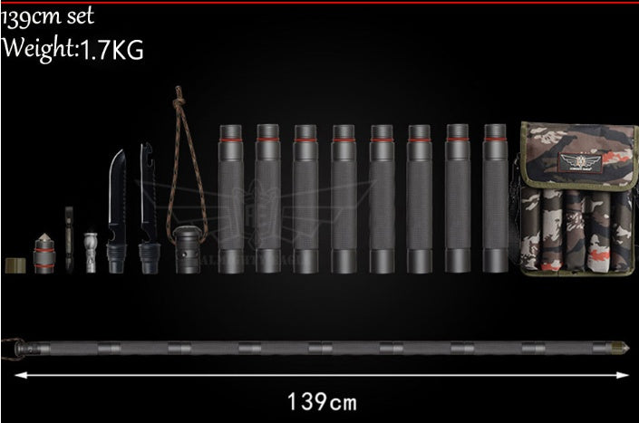 EVRSK8 Multipurpose Walking Stick: Outdoor Alpenstock Hiking Camping Equipment Multifunctional