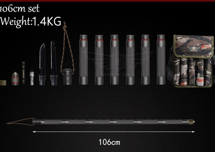 EVRSK8 Multipurpose Walking Stick: Outdoor Alpenstock Hiking Camping Equipment Multifunctional