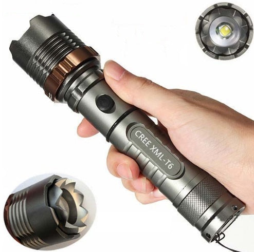 EVRSK8 Flashlight: CREE glare Torch light T6 zoom rechargeable