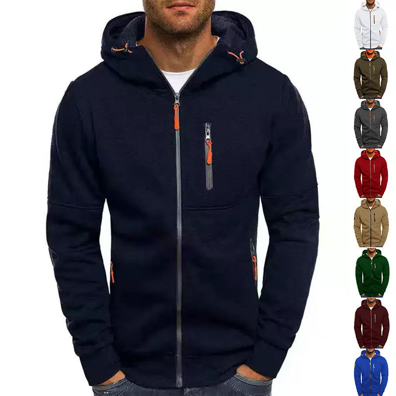 EVRSK8 Zippered Hoodie: Casual Hooded Sweater Solid Color Sports Fitness Jackets Cardigan