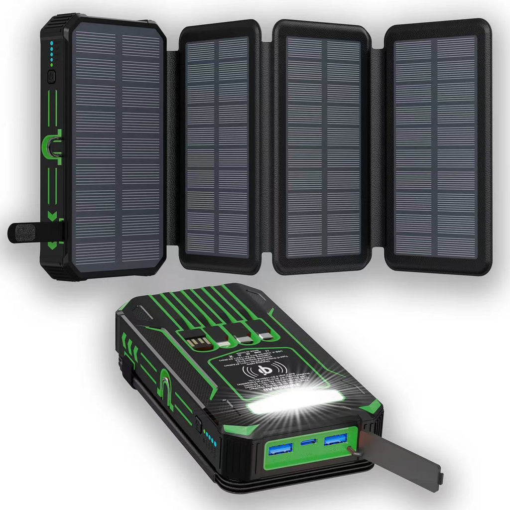 EVRSK8 Solar Power Pack: Three Fold Bank Folding Outdoor Portable Large Capacity Mobile Power Supply