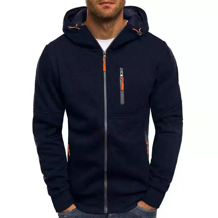 EVRSK8 Zippered Hoodie: Casual Hooded Sweater Solid Color Sports Fitness Jackets Cardigan