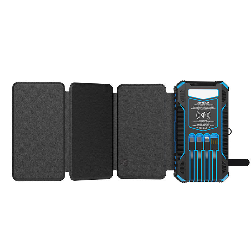 EVRSK8 Solar Power Pack: Three Fold Bank Folding Outdoor Portable Large Capacity Mobile Power Supply