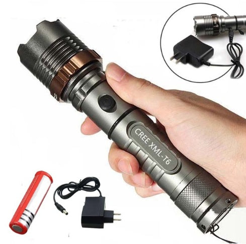 EVRSK8 Flashlight: CREE glare Torch light T6 zoom rechargeable