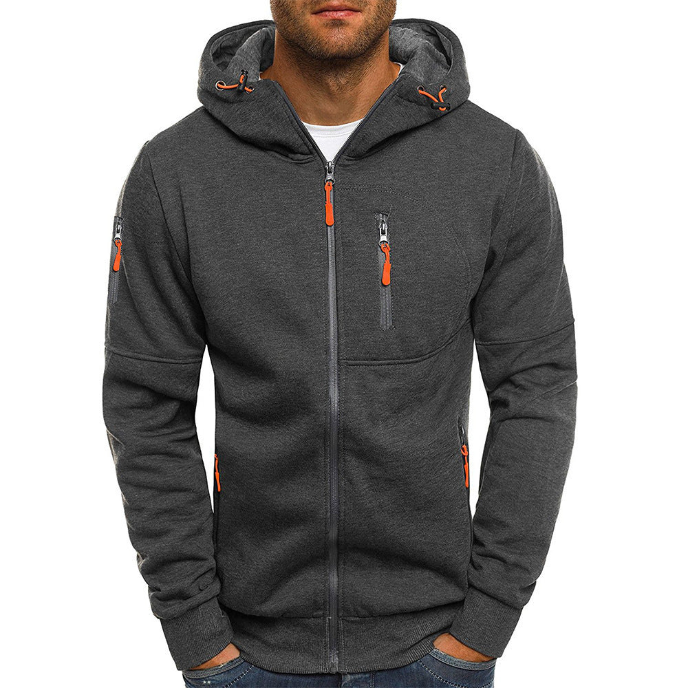 EVRSK8 Zippered Hoodie: Casual Hooded Sweater Solid Color Sports Fitness Jackets Cardigan
