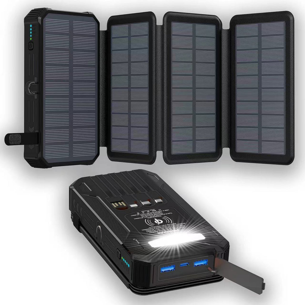 EVRSK8 Solar Power Pack: Three Fold Bank Folding Outdoor Portable Large Capacity Mobile Power Supply
