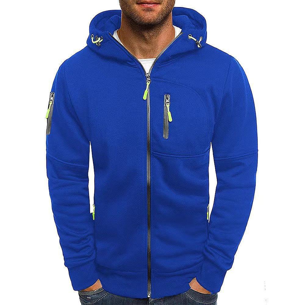 EVRSK8 Zippered Hoodie: Casual Hooded Sweater Solid Color Sports Fitness Jackets Cardigan