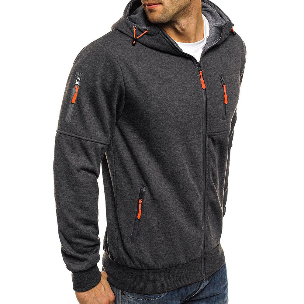 EVRSK8 Zippered Hoodie: Casual Hooded Sweater Solid Color Sports Fitness Jackets Cardigan