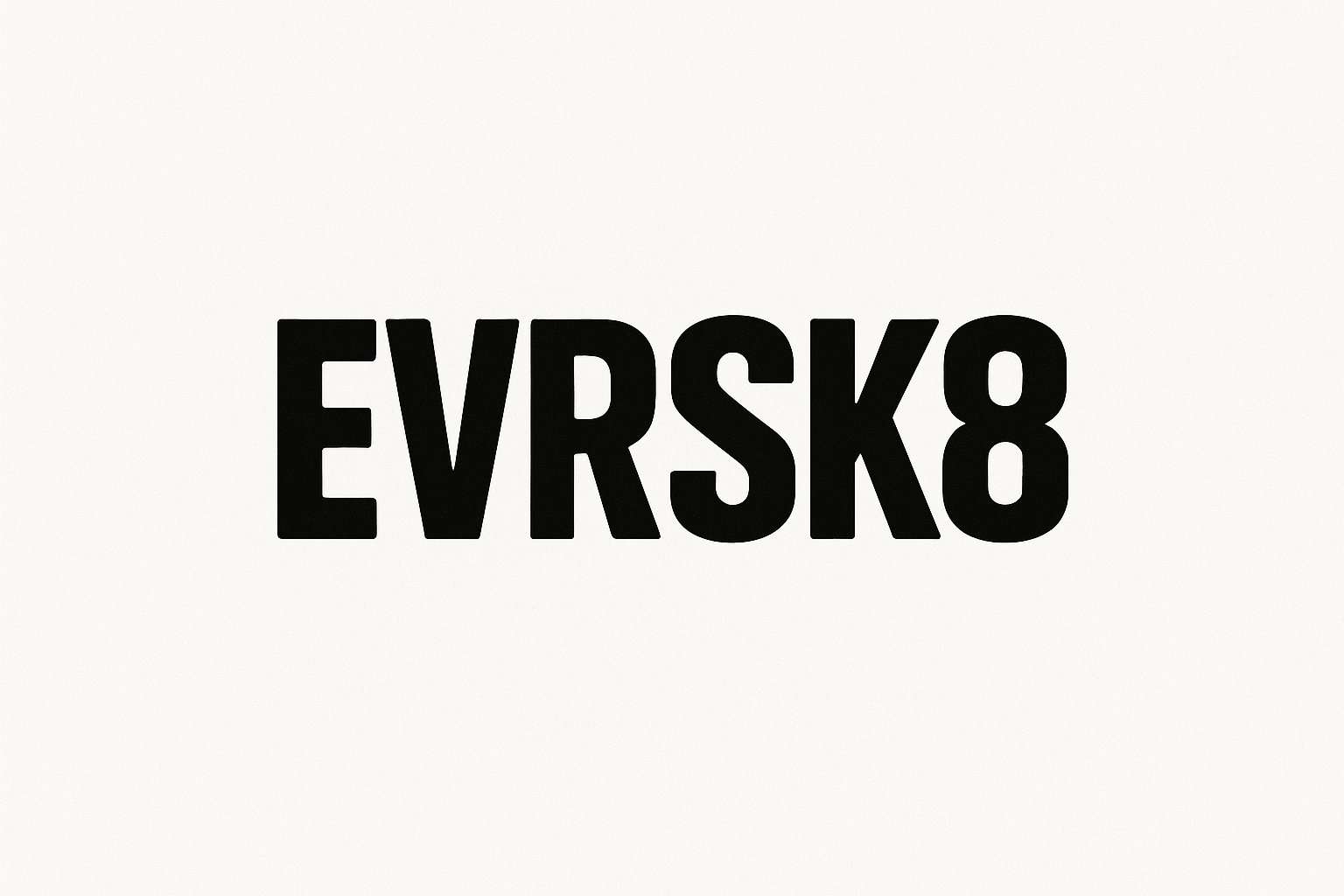 EVRSK8 logo: Protest Riot font, bold black letters 